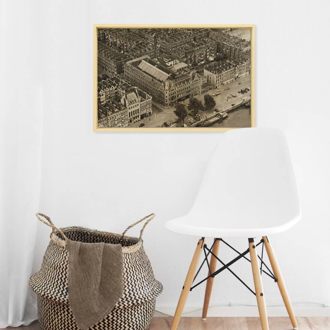 Historische foto van het Hulstkampgebouw rond 1938 – canvas naturel baklijst in keuken