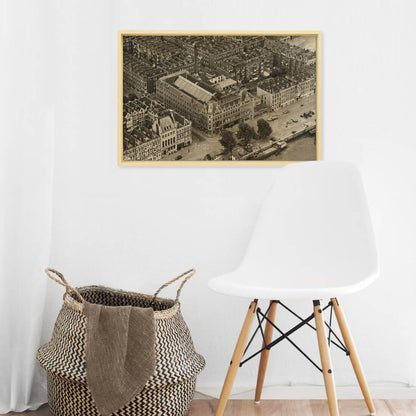 Historische foto van het Hulstkampgebouw rond 1938 – canvas naturel baklijst in keuken