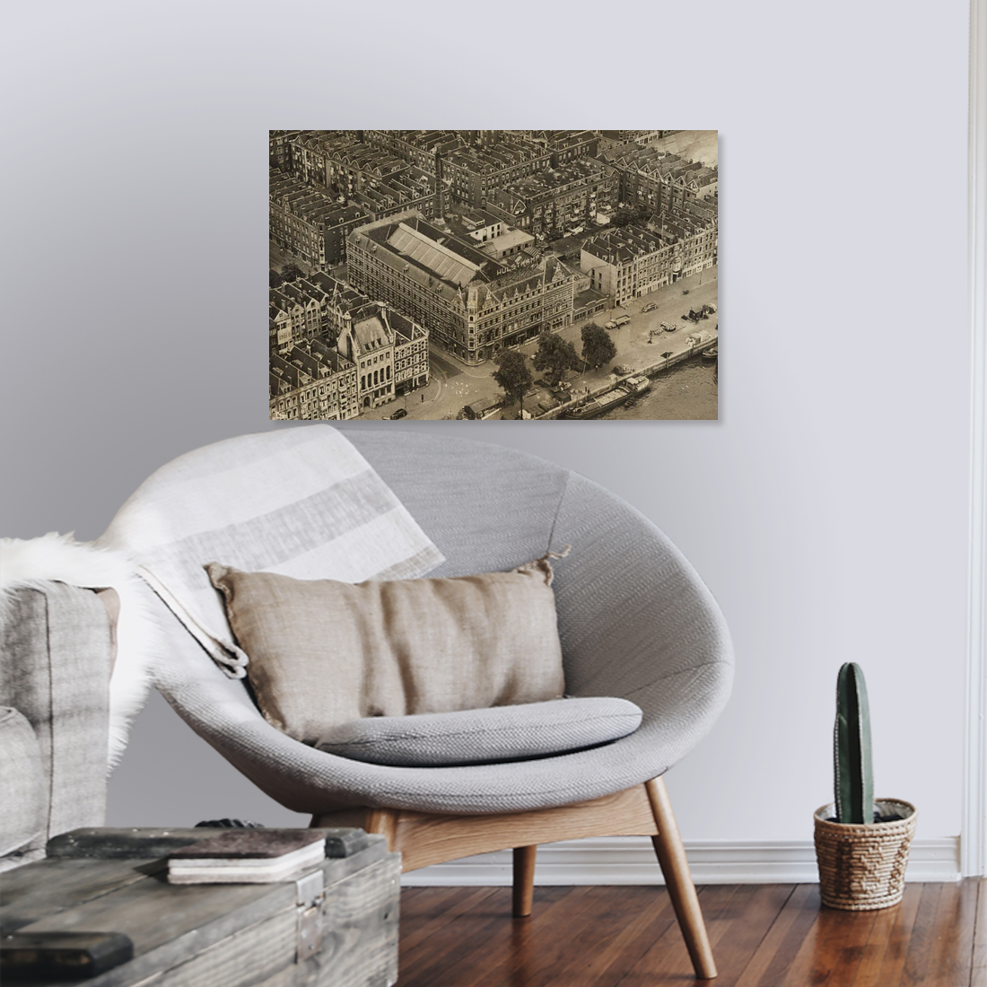 Historische foto van het Hulstkampgebouw rond 1938 – canvas zonder lijst in leeshoek
