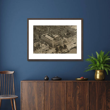 Historische foto van het Hulstkampgebouw rond 1938 – donkerbruine wissellijst in woonkamer