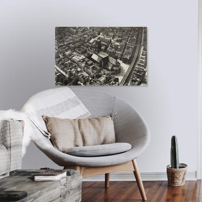 Historische foto van de Laurenskerk in de stad rond 1938 – canvas zonder lijst in leeshoek