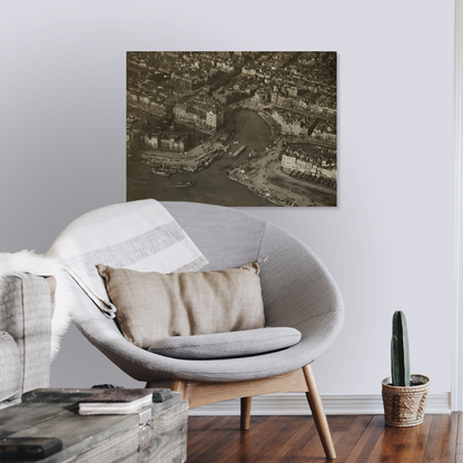 Historische foto van de Oude Haven rond 1925 – canvas zonder lijst in leeshoek