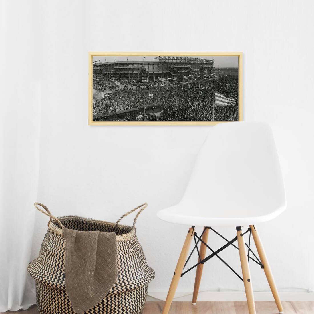 Historische foto van de opening van De Kuip in 1937 – canvas naturel baklijst in keuken