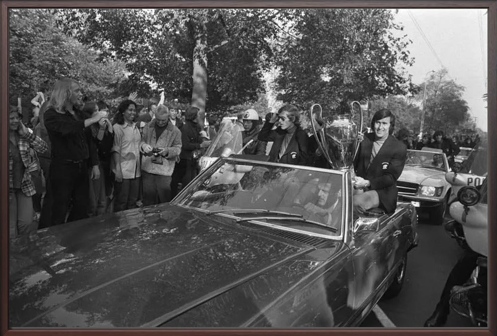 Keizer, Cruijff en Swart met de Europa Cup - 1972