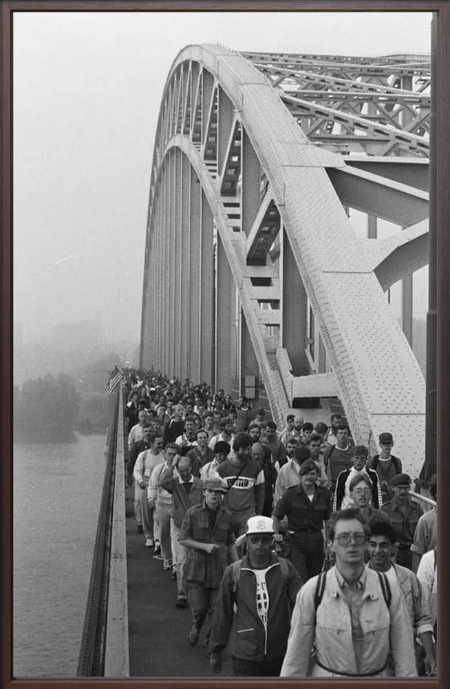 Start Vierdaagse op de Waalbrug - 1986