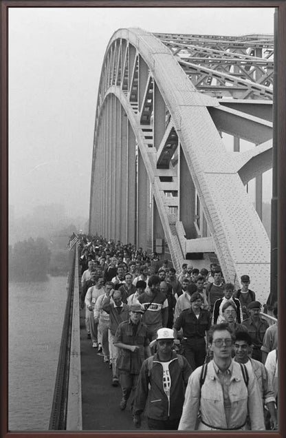 Start Vierdaagse op de Waalbrug - 1986