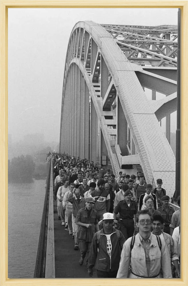 Start Vierdaagse op de Waalbrug - 1986