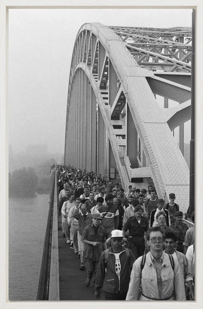 Start Vierdaagse op de Waalbrug - 1986