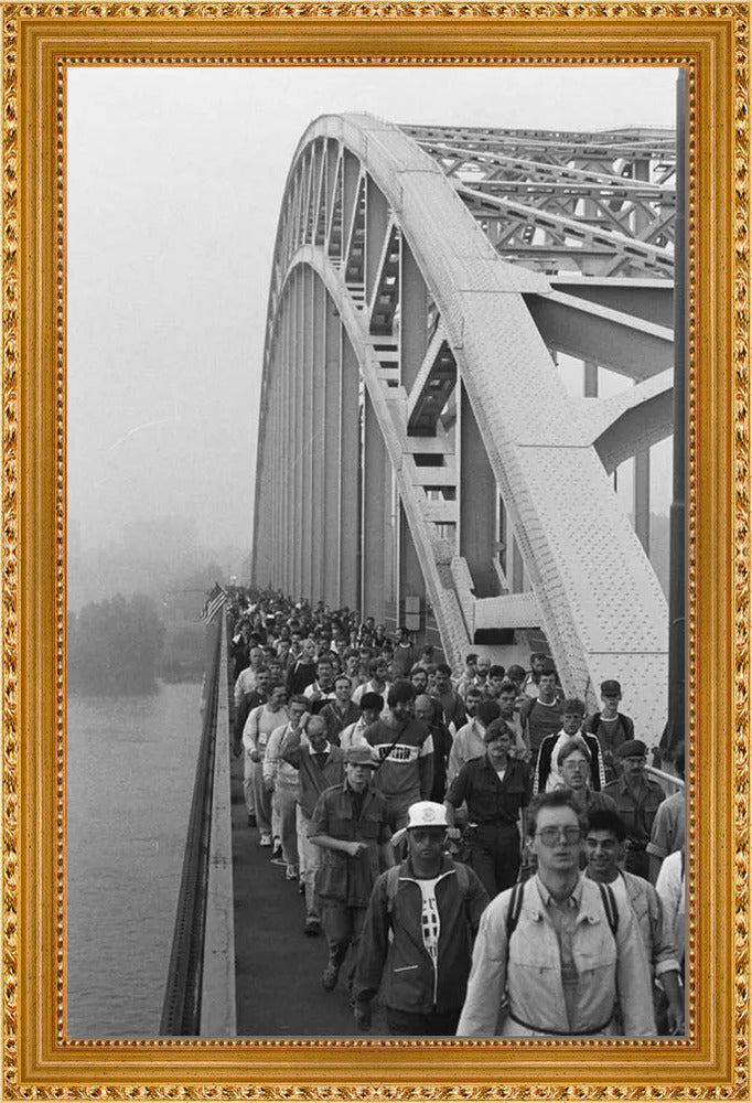 Start Vierdaagse op de Waalbrug - 1986