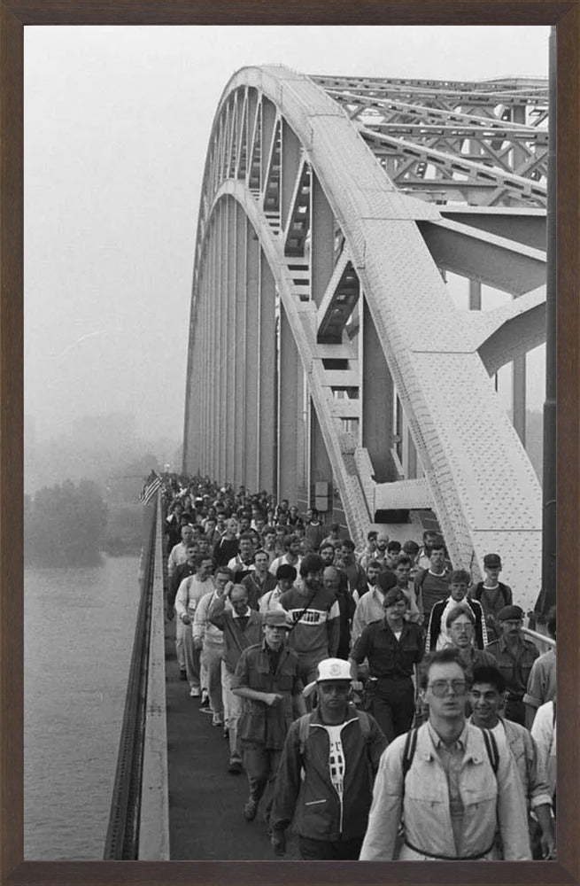 Start Vierdaagse op de Waalbrug - 1986