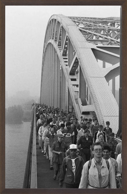 Start Vierdaagse op de Waalbrug - 1986