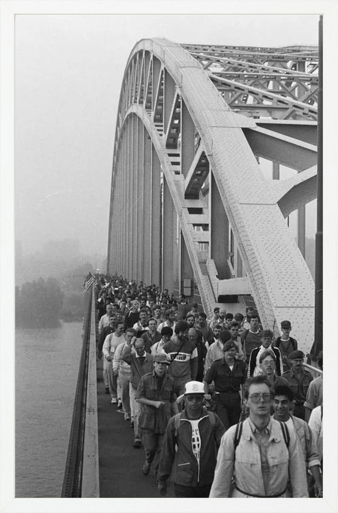 Start Vierdaagse op de Waalbrug - 1986