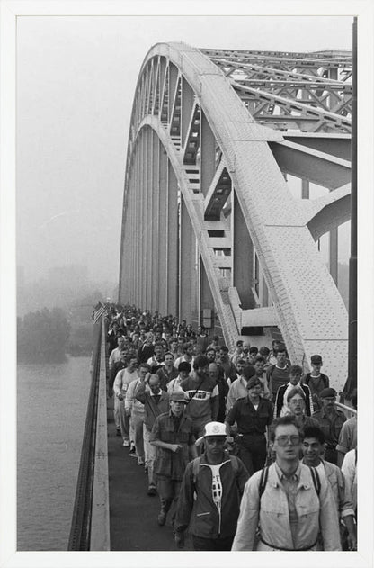 Start Vierdaagse op de Waalbrug - 1986