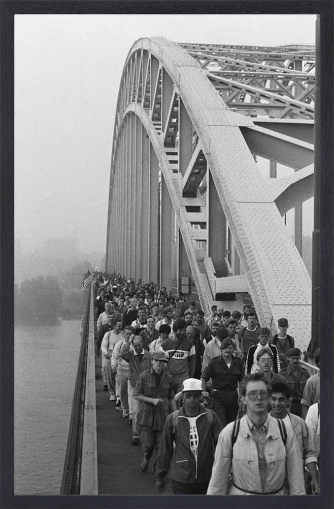 Start Vierdaagse op de Waalbrug - 1986