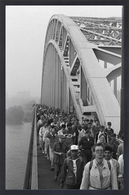 Start Vierdaagse op de Waalbrug - 1986