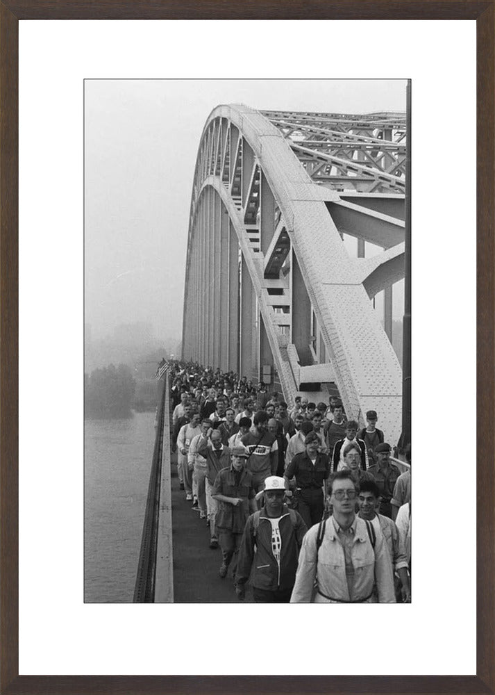 Start Vierdaagse op de Waalbrug - 1986