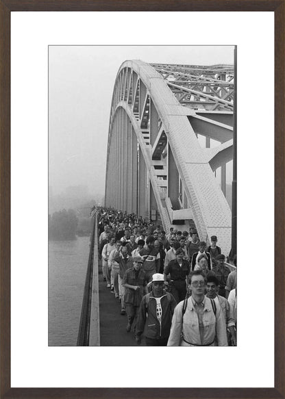 Start Vierdaagse op de Waalbrug - 1986