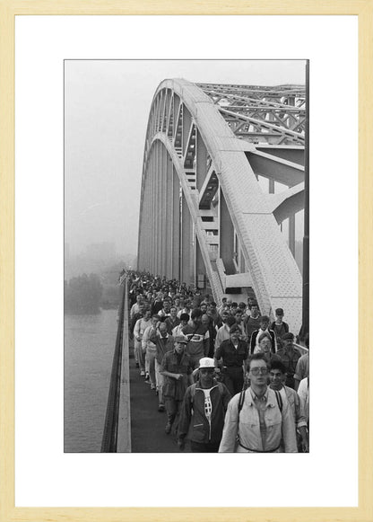 Start Vierdaagse op de Waalbrug - 1986