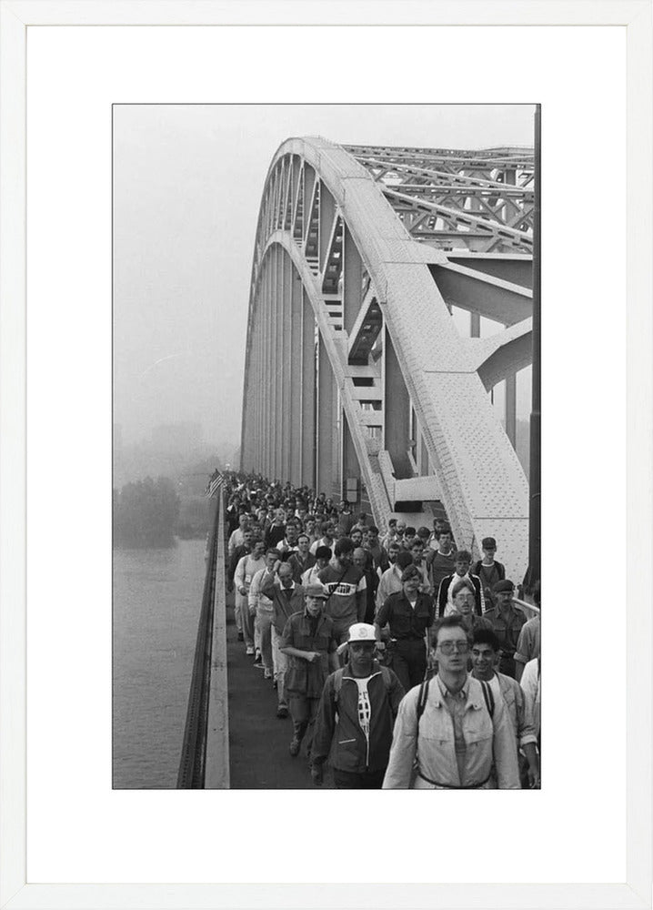 Start Vierdaagse op de Waalbrug - 1986