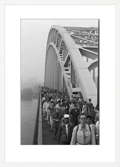 Start Vierdaagse op de Waalbrug - 1986