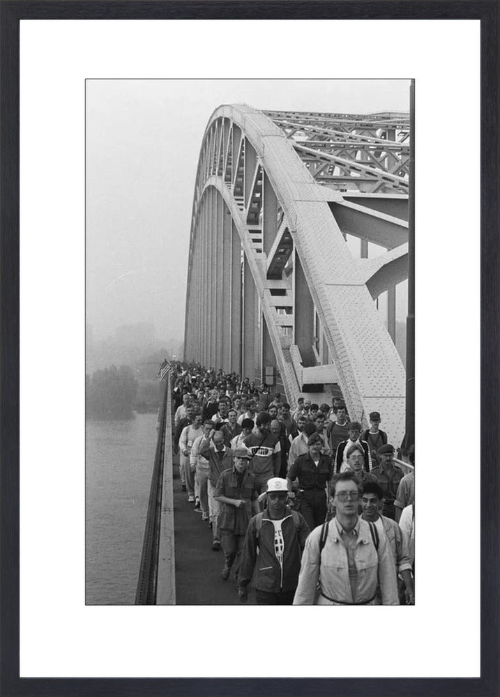 Start Vierdaagse op de Waalbrug - 1986