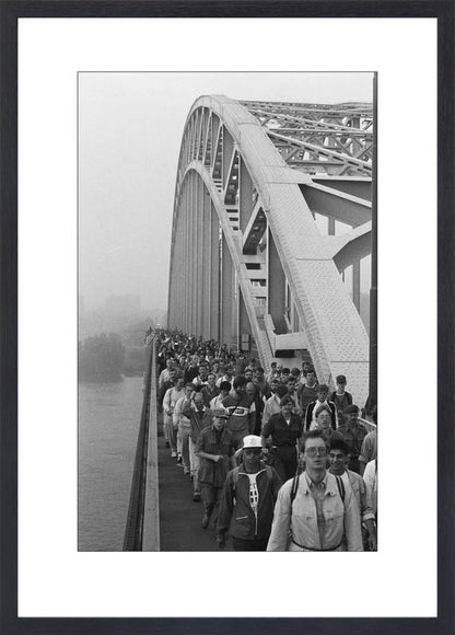 Start Vierdaagse op de Waalbrug - 1986