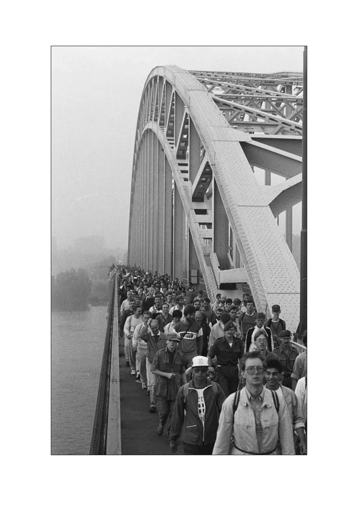 Start Vierdaagse op de Waalbrug - 1986