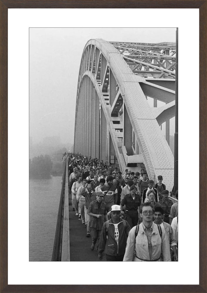 Start Vierdaagse op de Waalbrug - 1986