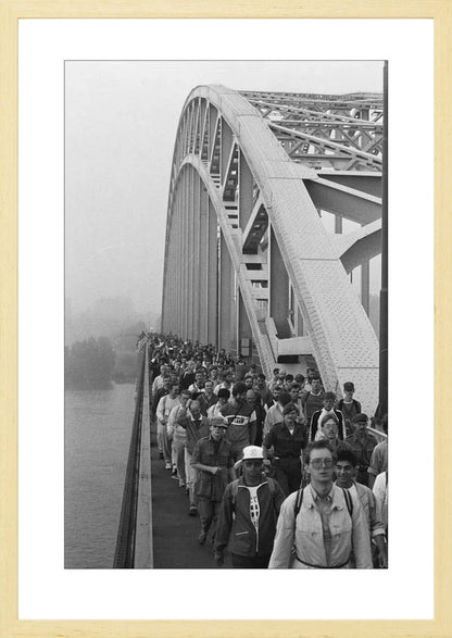 Start Vierdaagse op de Waalbrug - 1986