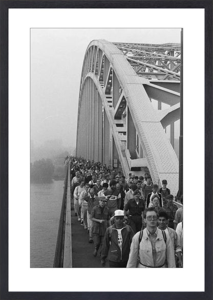 Start Vierdaagse op de Waalbrug - 1986