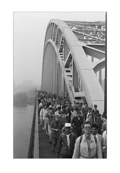 Start Vierdaagse op de Waalbrug - 1986