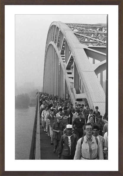 Start Vierdaagse op de Waalbrug - 1986