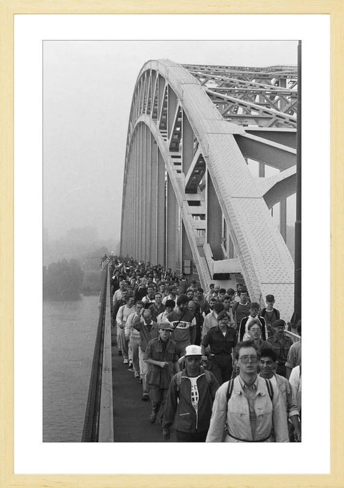 Start Vierdaagse op de Waalbrug - 1986