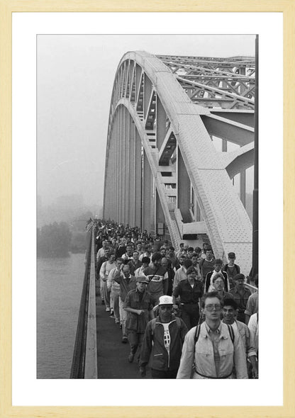 Start Vierdaagse op de Waalbrug - 1986