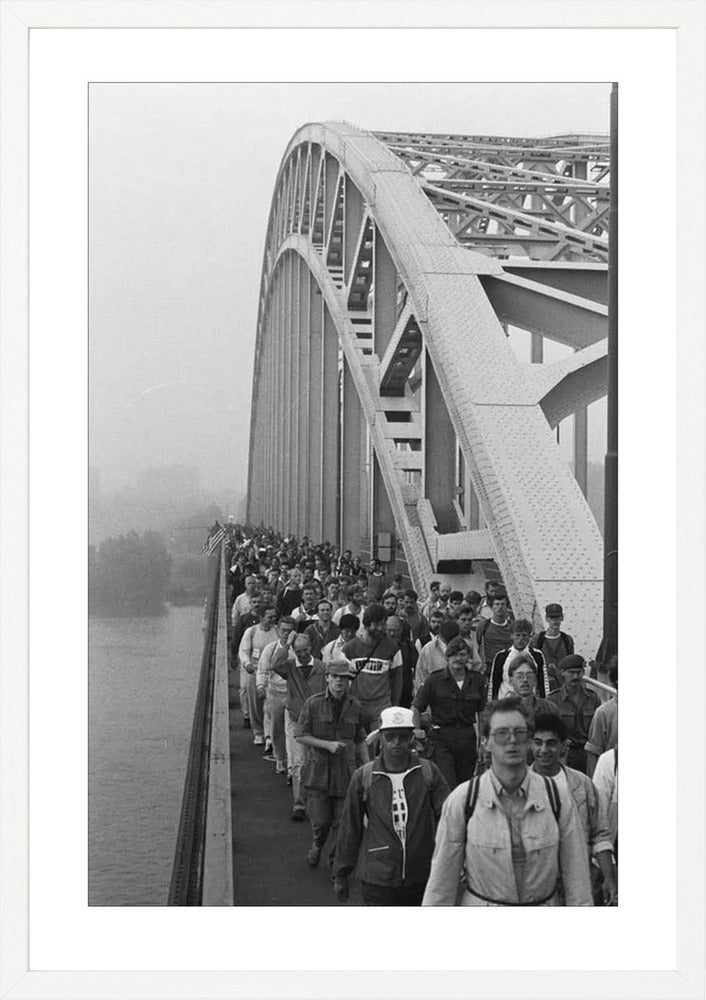 Start Vierdaagse op de Waalbrug - 1986