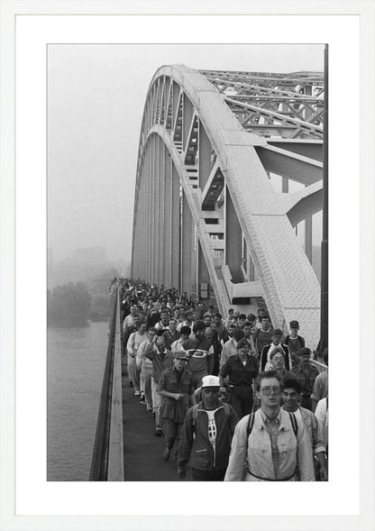 Start Vierdaagse op de Waalbrug - 1986