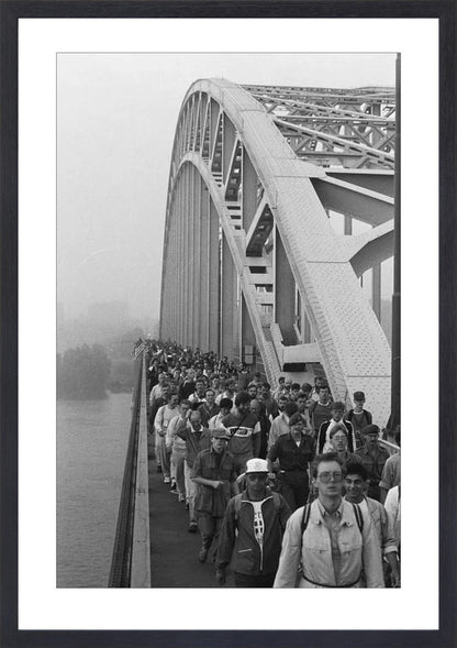 Start Vierdaagse op de Waalbrug - 1986