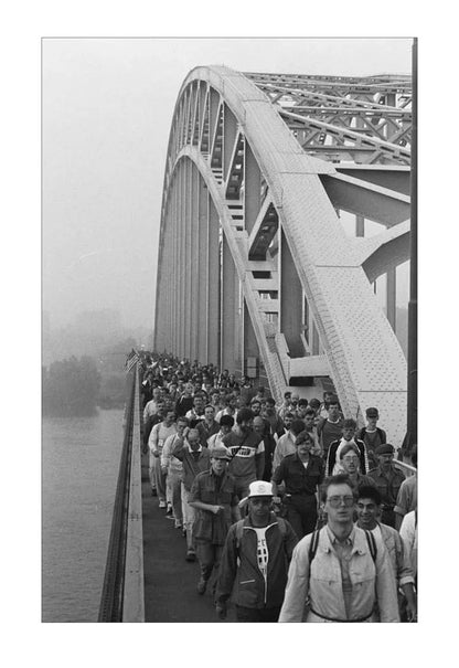 Start Vierdaagse op de Waalbrug - 1986