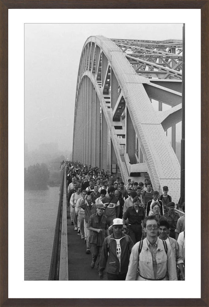 Start Vierdaagse op de Waalbrug - 1986