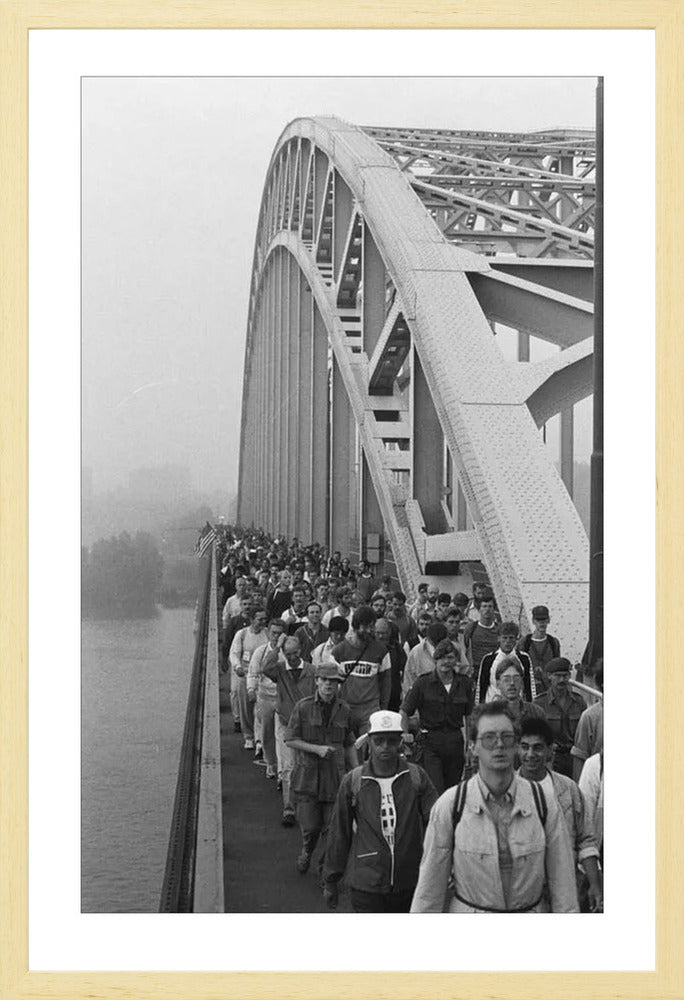 Start Vierdaagse op de Waalbrug - 1986