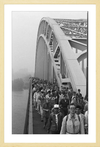 Start Vierdaagse op de Waalbrug - 1986
