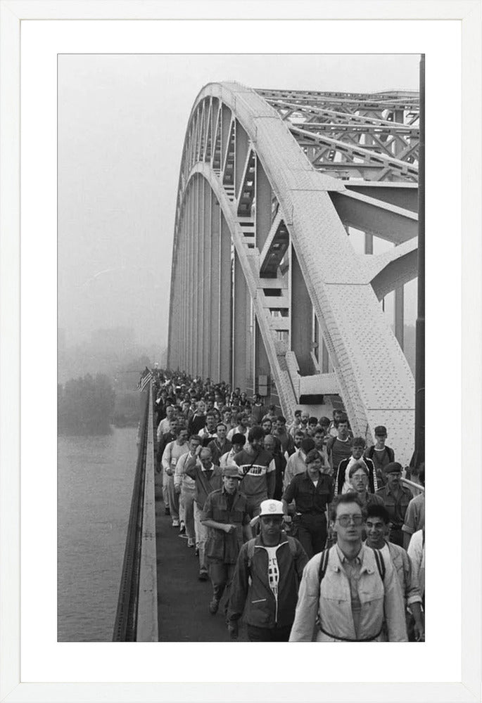 Start Vierdaagse op de Waalbrug - 1986