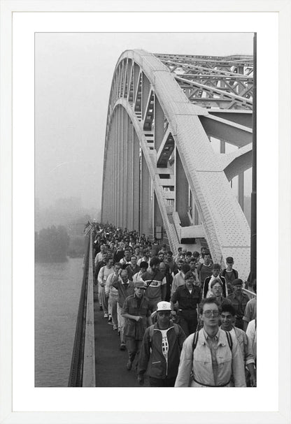 Start Vierdaagse op de Waalbrug - 1986