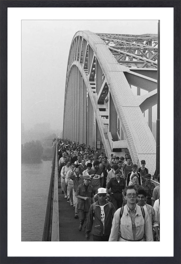 Start Vierdaagse op de Waalbrug - 1986