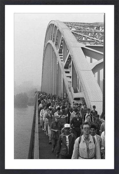 Start Vierdaagse op de Waalbrug - 1986