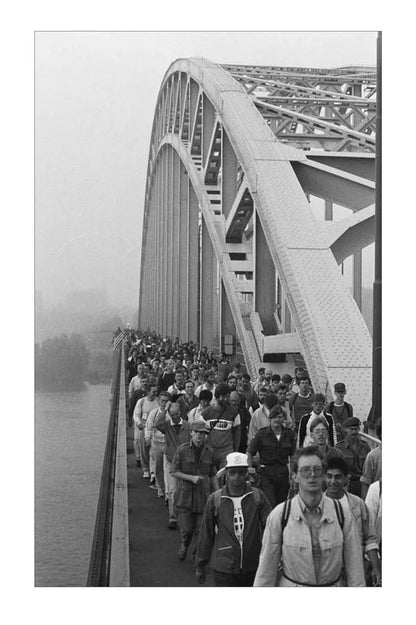 Start Vierdaagse op de Waalbrug - 1986