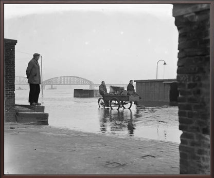Hoogwater op de Waalkade - 1952