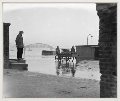 Hoogwater op de Waalkade - 1952