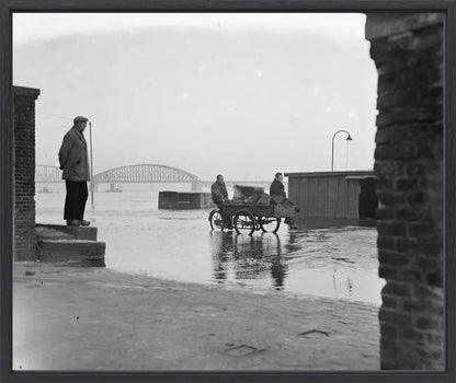 Hoogwater op de Waalkade - 1952