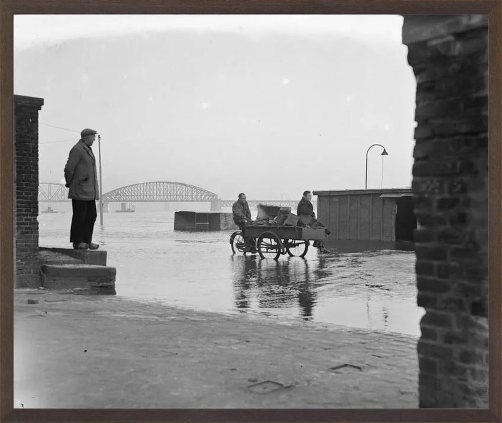 Hoogwater op de Waalkade - 1952